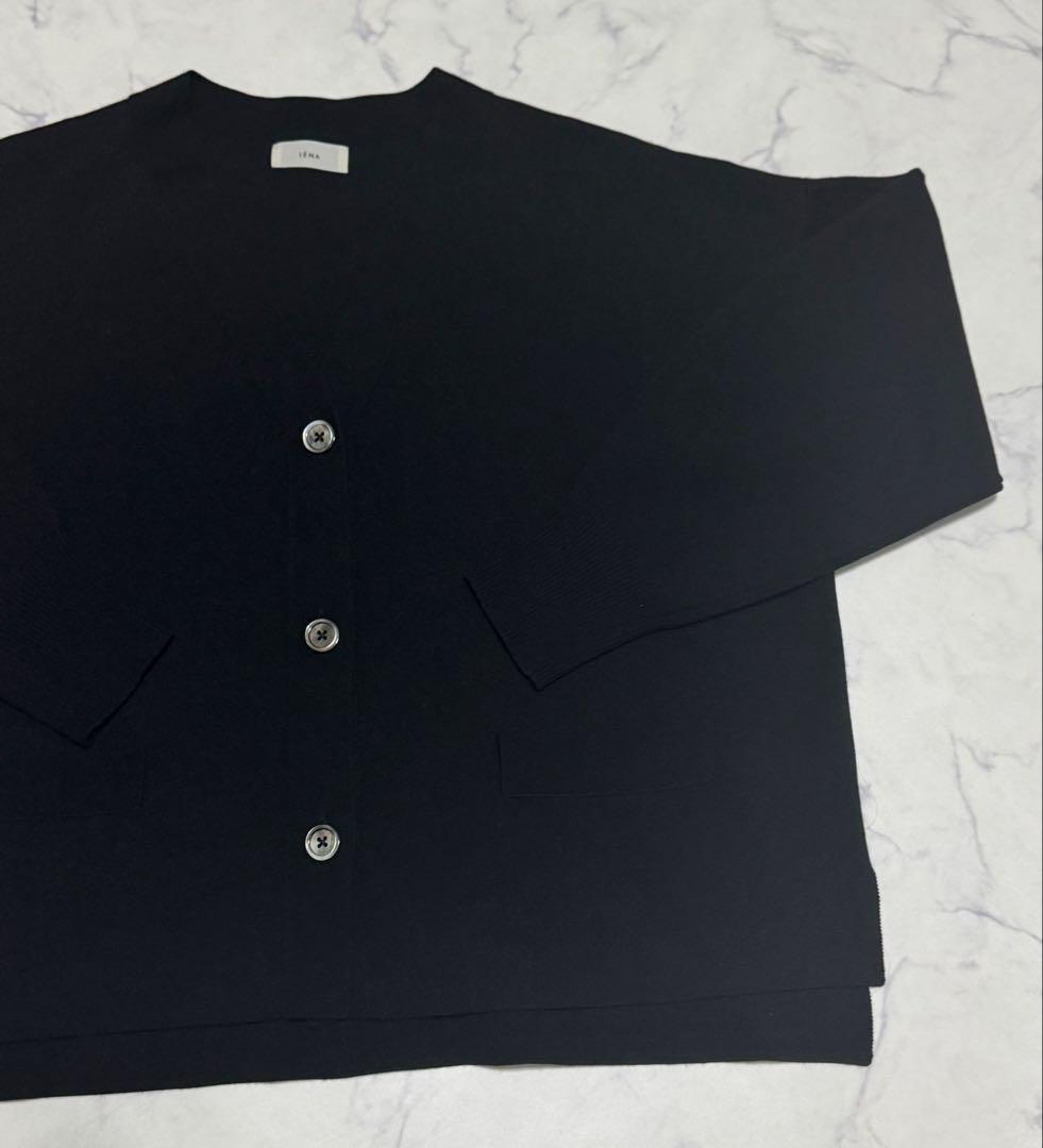 美品！IENA スーパーファインスムース ショートカーディガン　イエナ　24AW