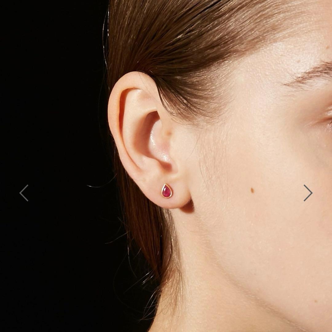 artida oud K10 ペアシェイプ　ルビー スタッド　シングルピアス
