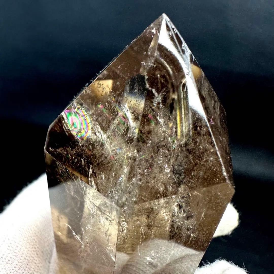 【金運· 魔除 】ルチルクォーツ ☆虹☆スモーキークォーツダブルポイントA950