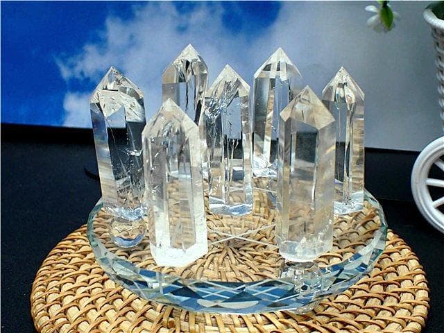 AAA級★天然レインボー水晶六角柱七星陣B87B7/199B06A