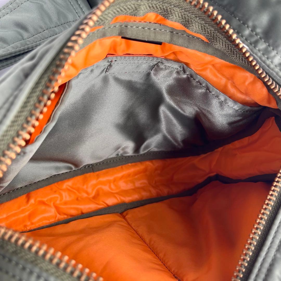 未使用◎2層/PORTER セージグリーン ショルダーバッグ タンカー 緑