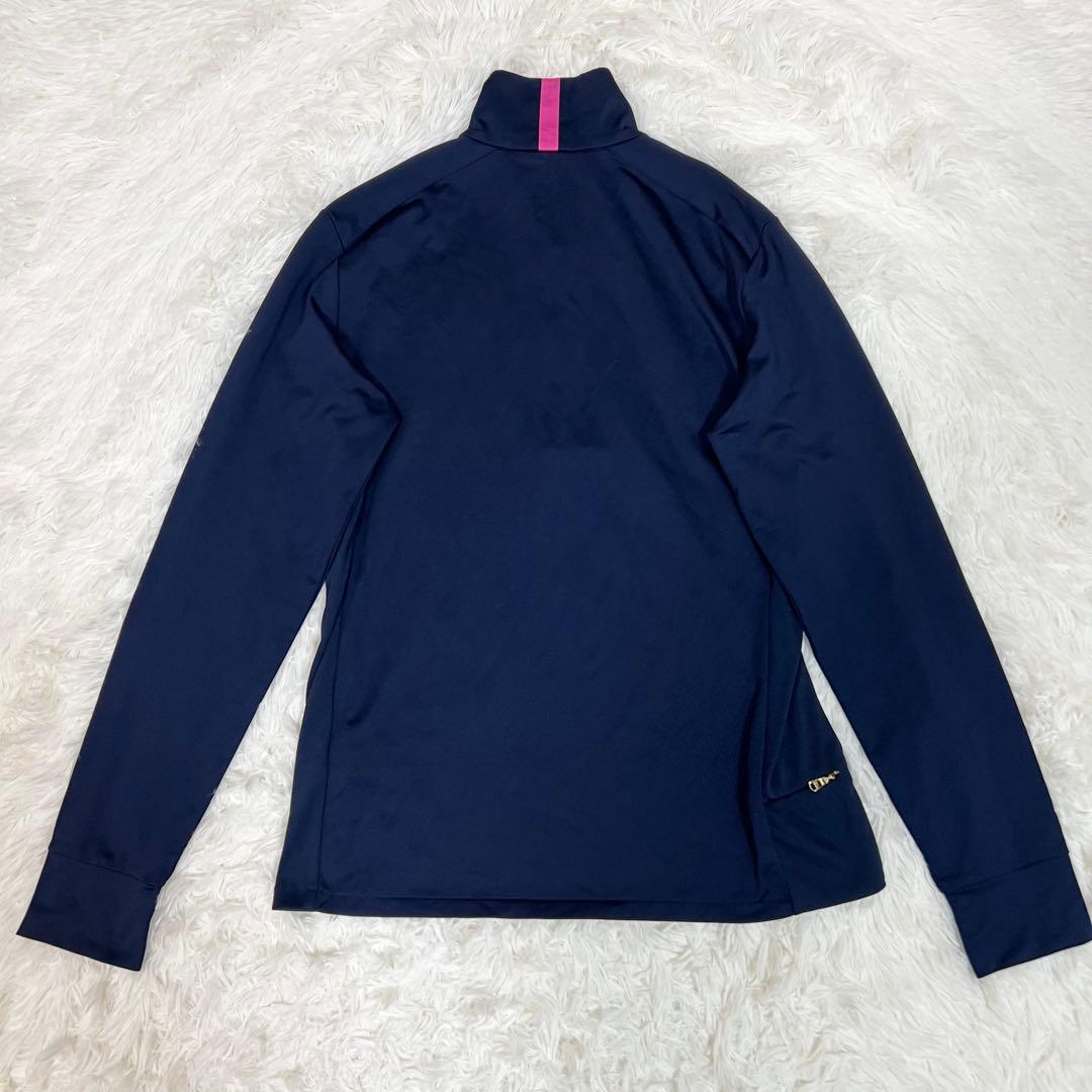 ラルフローレン ゴルフ 長袖 スポーツウェア ハーフジップ ポニーロゴ 刺繍 紺