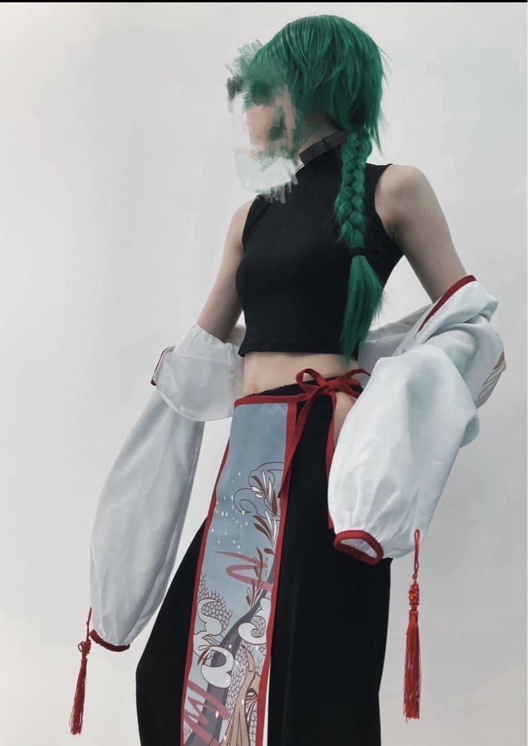 値下げ中✨にじさんじ 緑仙 コスプレ 衣装 ウィッグ　アイブロウペンシル　下地