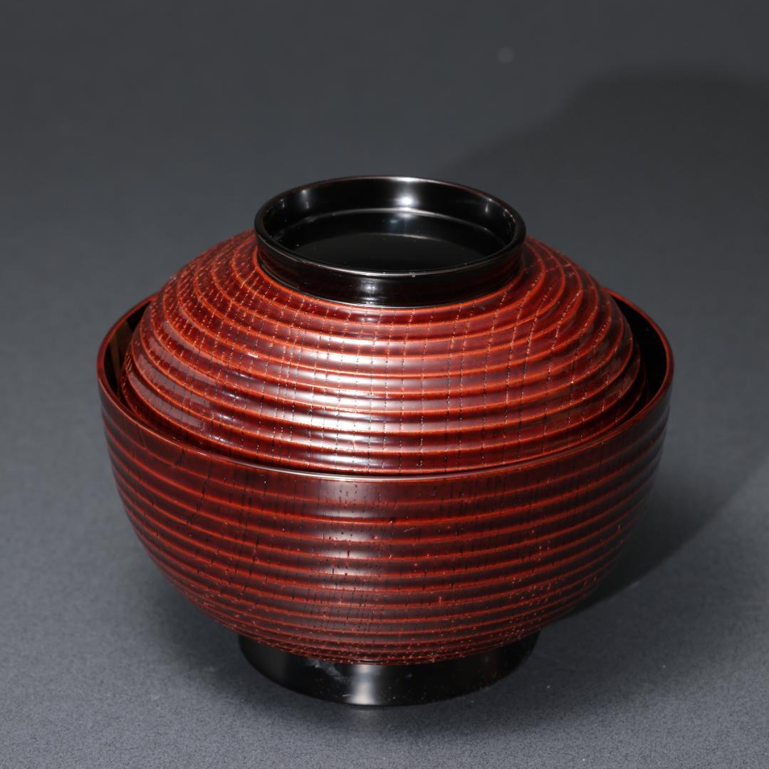 輪島塗 煮物椀 五客 のし蒔絵 共箱　漆塗 蓋付椀 口径14cm R1587ラ1