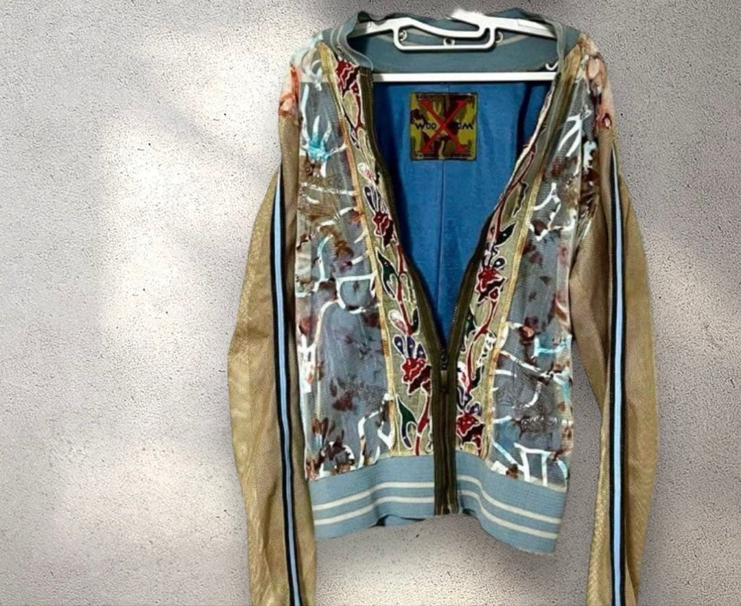 希少＊ヴィンテージ 刺繍入りメッシュ スカジャン S