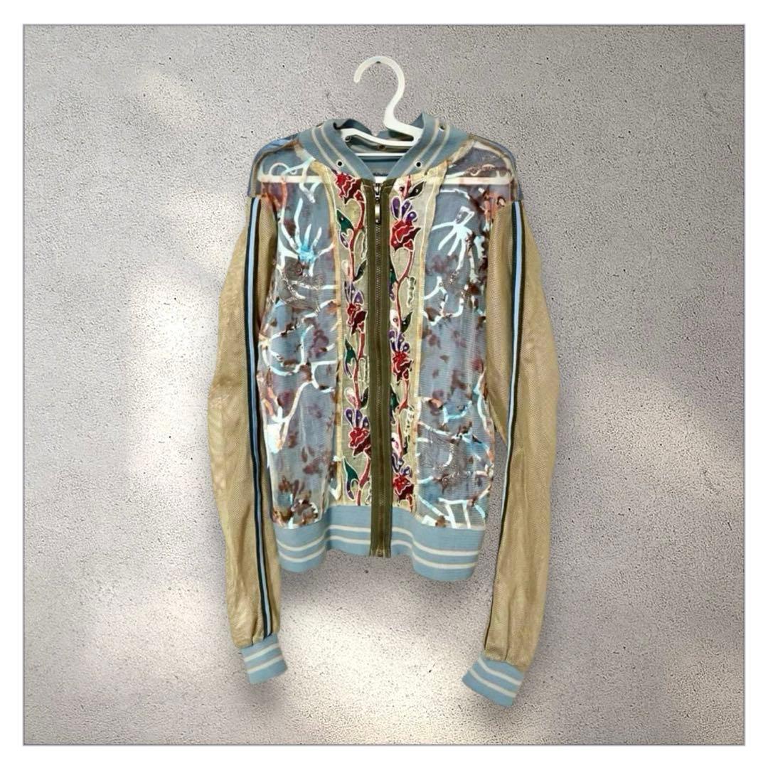 希少＊ヴィンテージ 刺繍入りメッシュ スカジャン S