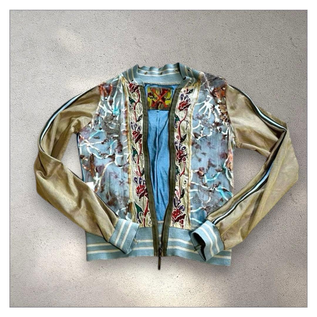 希少＊ヴィンテージ 刺繍入りメッシュ スカジャン S