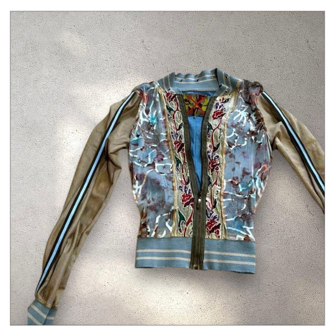 希少＊ヴィンテージ 刺繍入りメッシュ スカジャン S