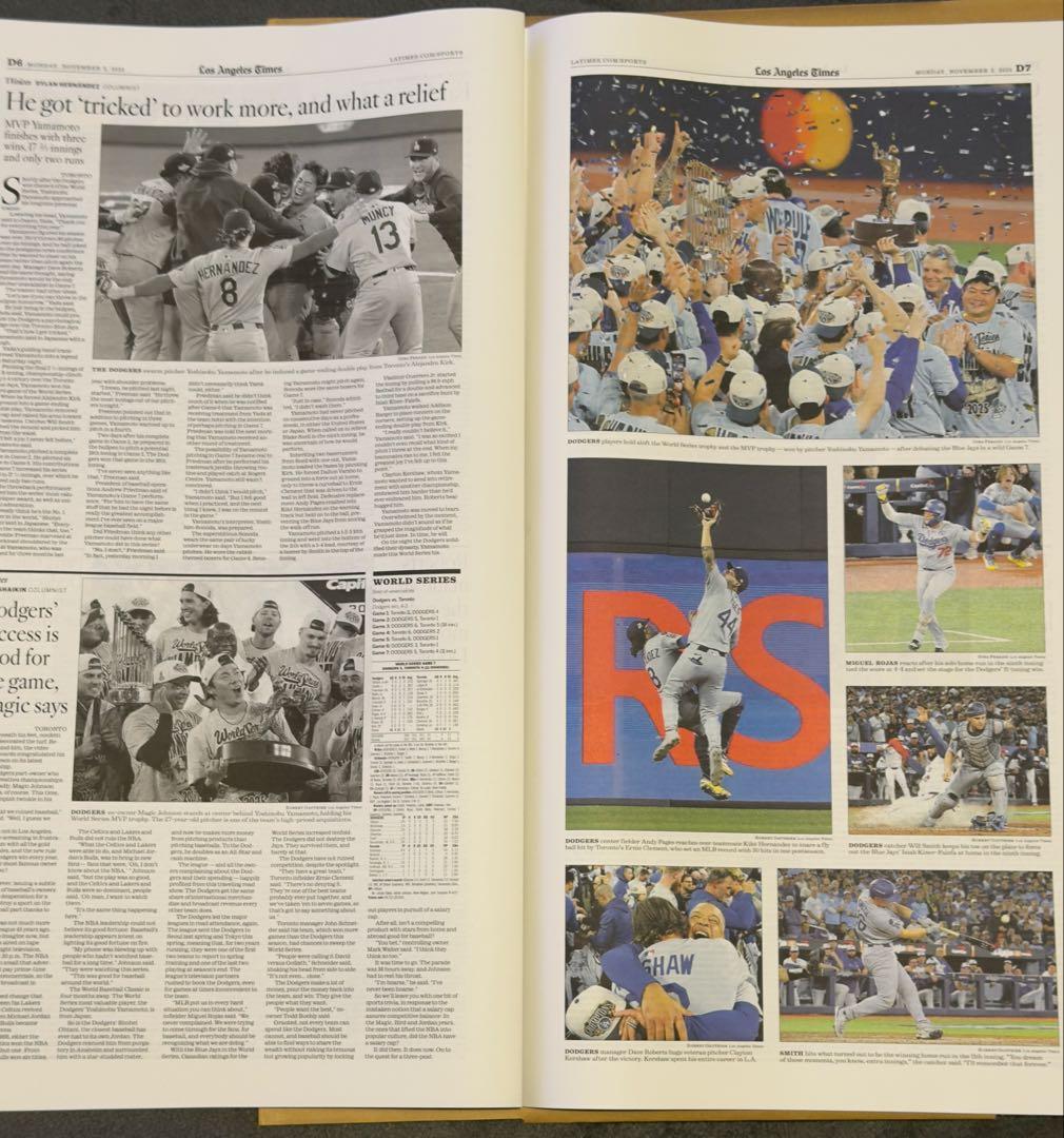 \"数々の伝説を生み出した\"ドジャース 『ワールドシリーズ優勝記念号】額縁入り②