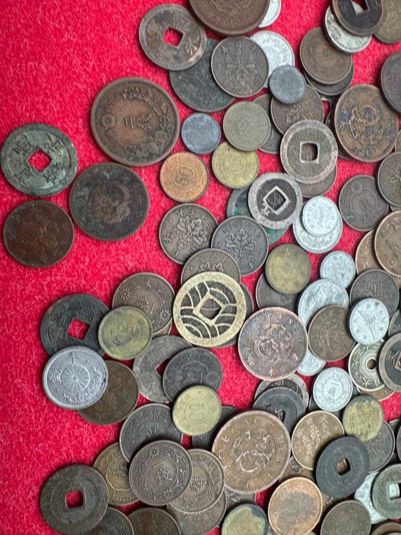 ま*能様 【大量・1600グラム】古銭まとめ　5銭・10銭・50銭・天保通宝など