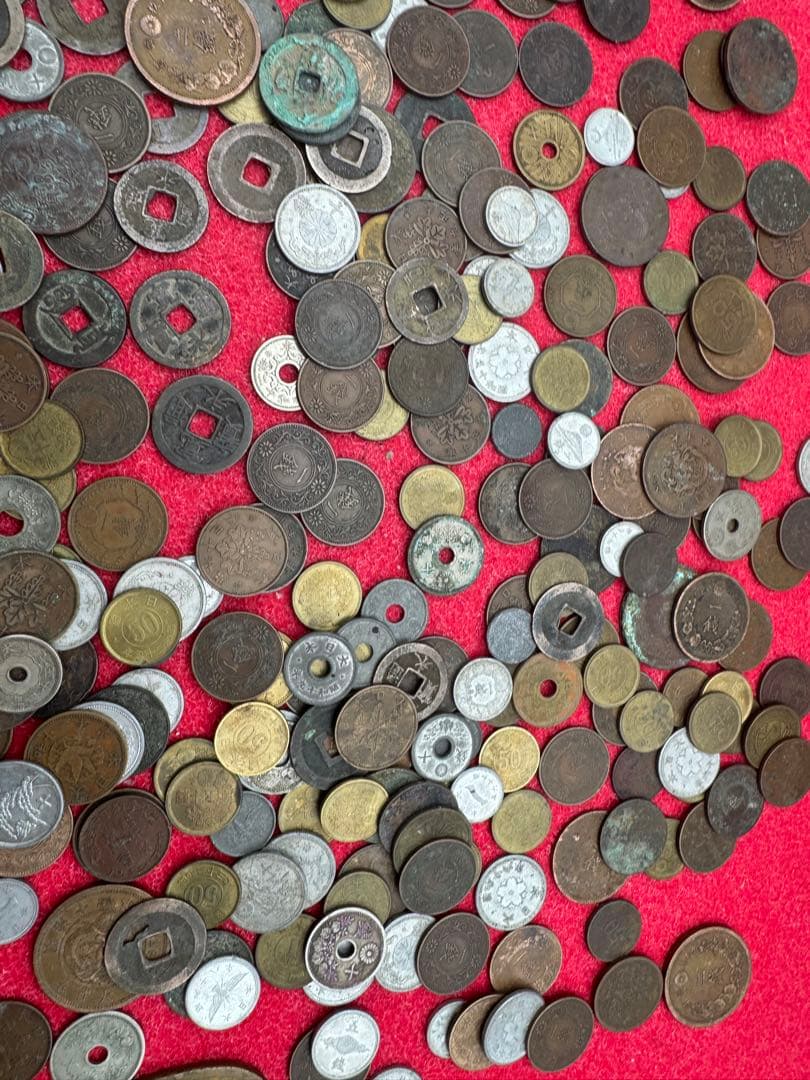 ま*能様 【大量・1600グラム】古銭まとめ　5銭・10銭・50銭・天保通宝など