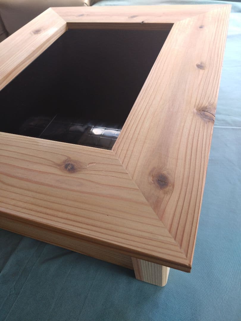 木目の美しい　メダカビオトープ木枠　ボックス付き