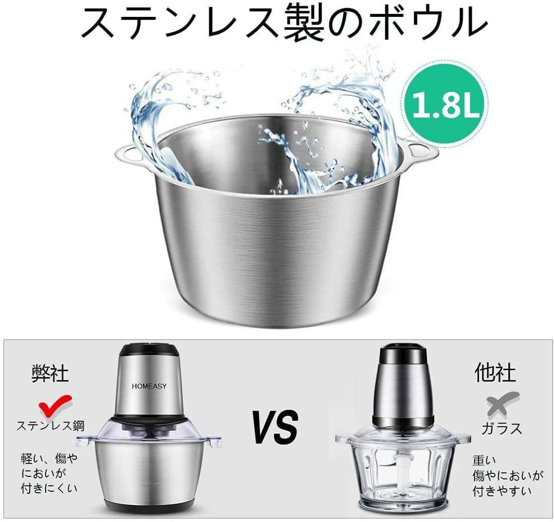 ハイパワーフードプロセッサー 4枚刃 2段階スピード