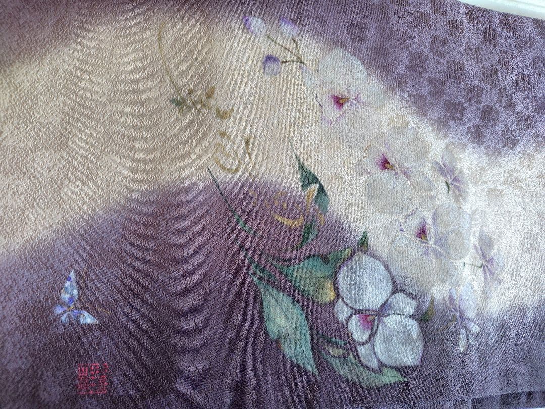 染色作家 胡蝶蘭　名古屋帯
