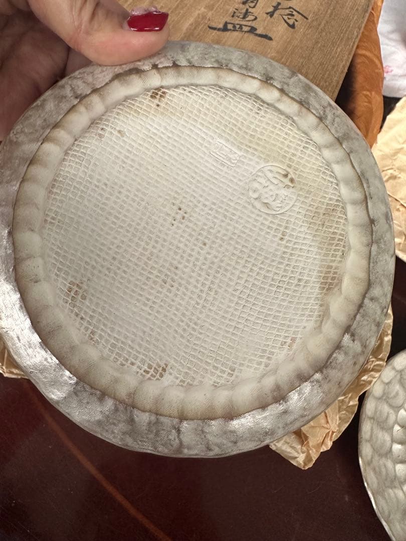 瞬間的お値下げ‼️萬古焼　シルバーおしゃれお皿　とっても素敵！