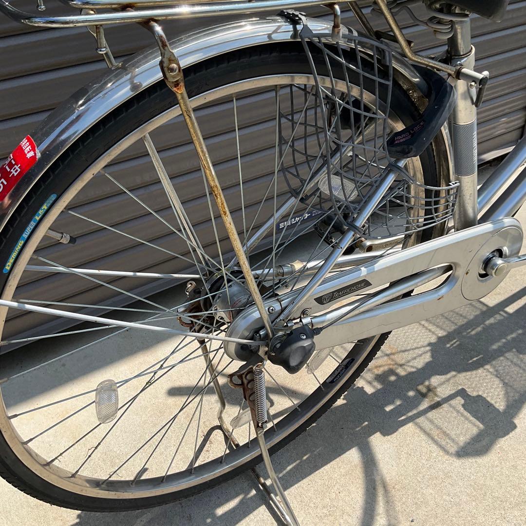 ママチャリ 27インチ カゴ/鍵/オートライト付き身長155cmから