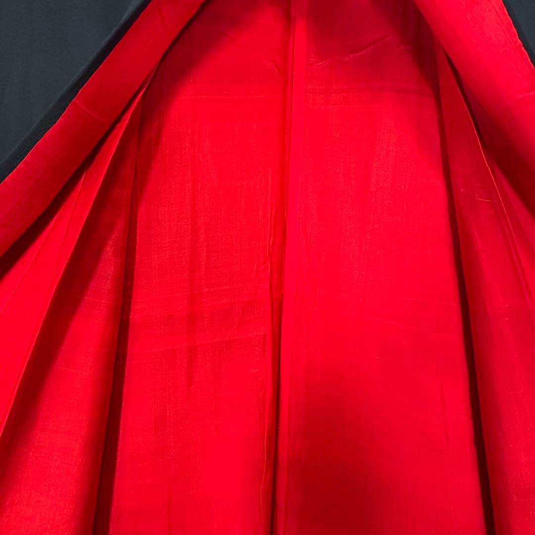 美品　着物　正絹　黒留袖　花嫁衣装　アンティーク　黒　赤　鷹　松　157