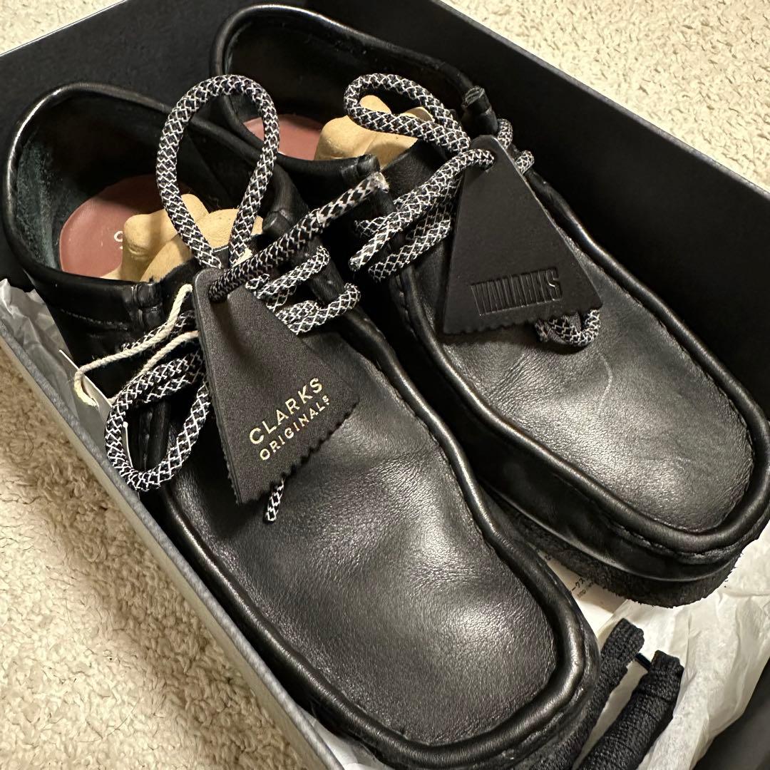 クラークス　ワラビー　オールレザー　ブラック　41 美品