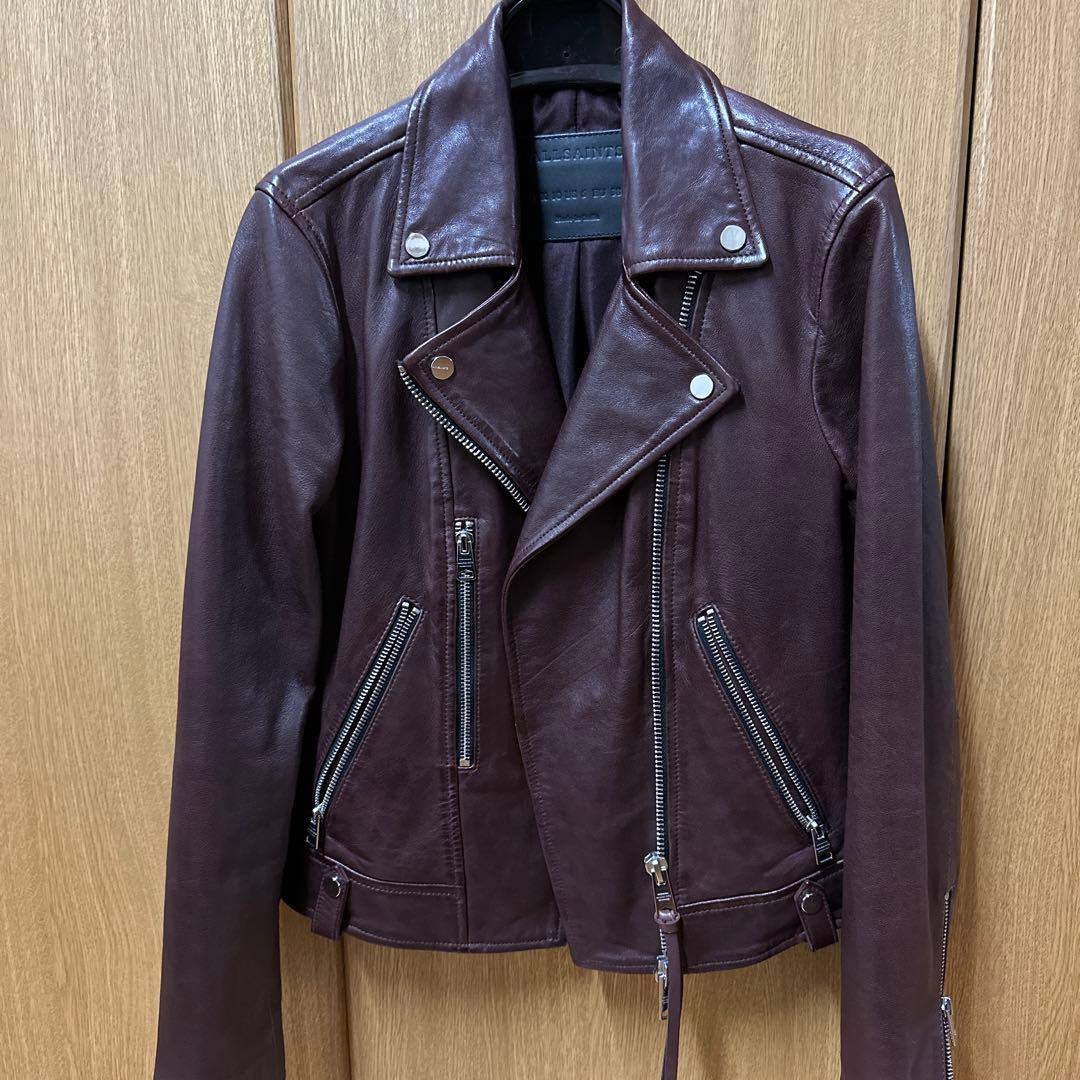 新品未使用品ライダースジャケット　ワインカラーALLSAINTS