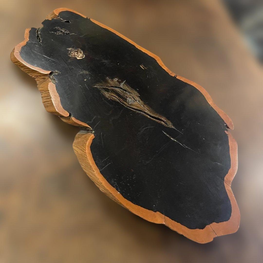 希少 大型 本黒檀 花瓶台 盆栽 花台 飾り台 一枚板 切り株 輪切 華道