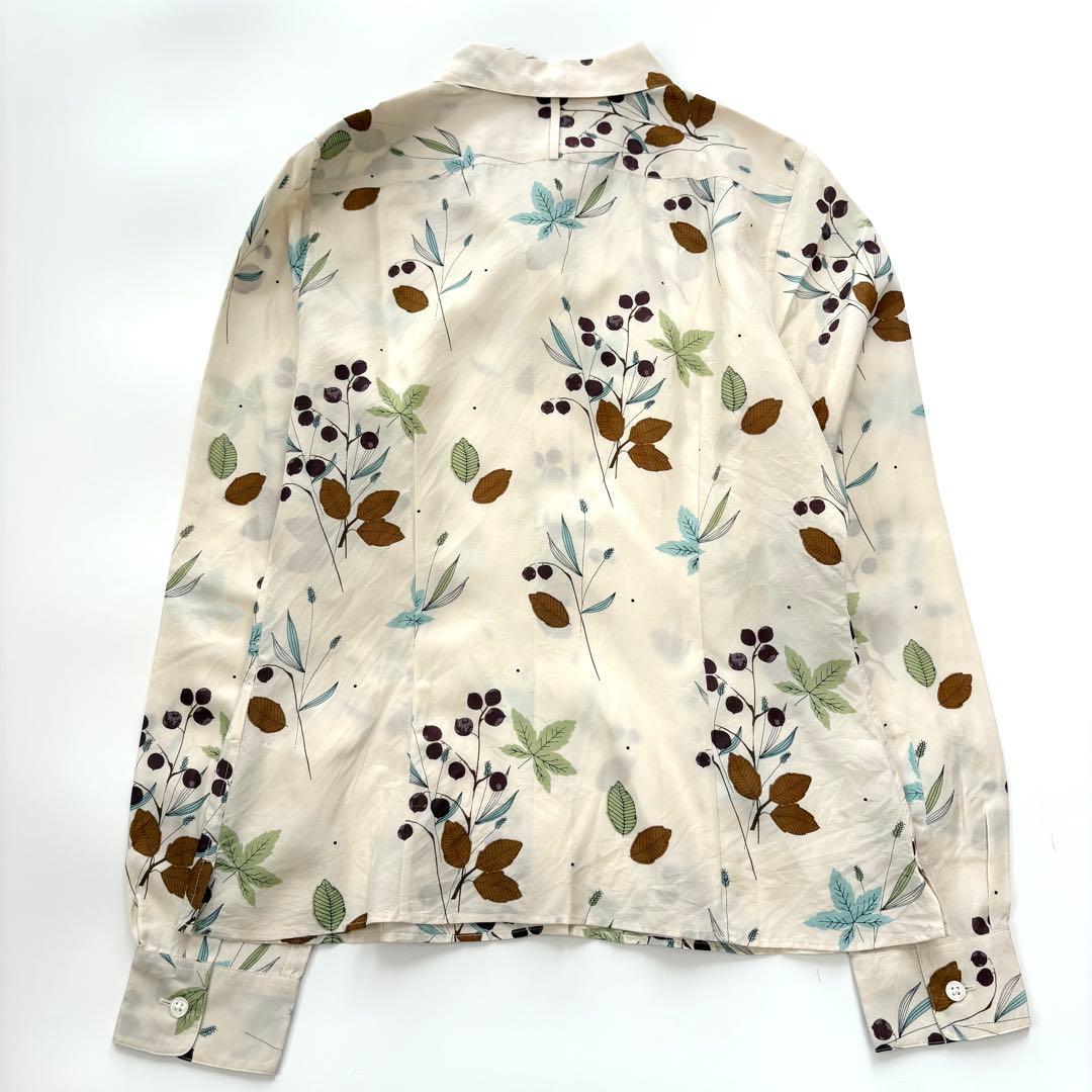 【美品】　マーガレットハウエル　ボタニカル柄　長袖シャツ　ブラウス　サイズM