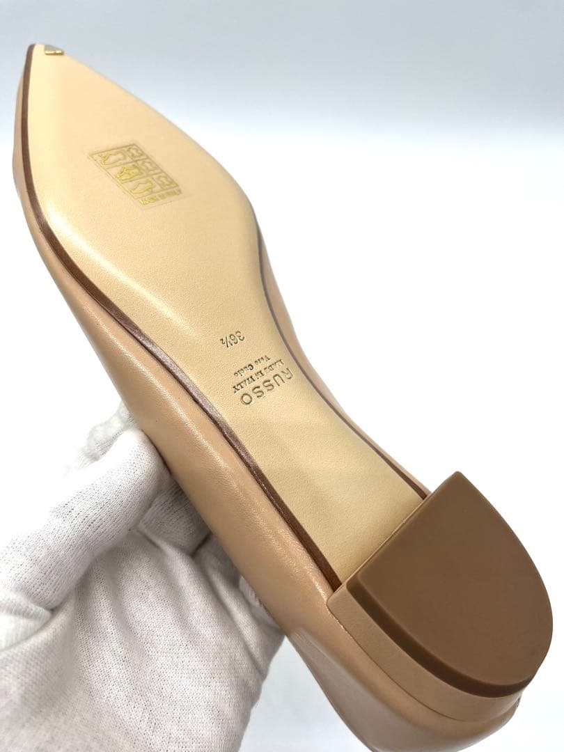 【新品未使用】Francesco Russo フラット ベージュ 36 1/2