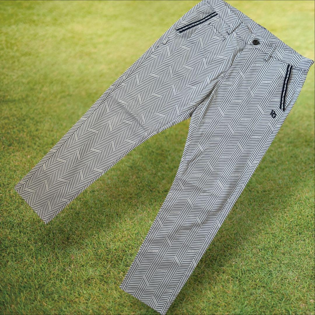 美品　パーリーゲイツ　パンツ　総柄　L〜XL相当 ネイビー　グレー　紺　5