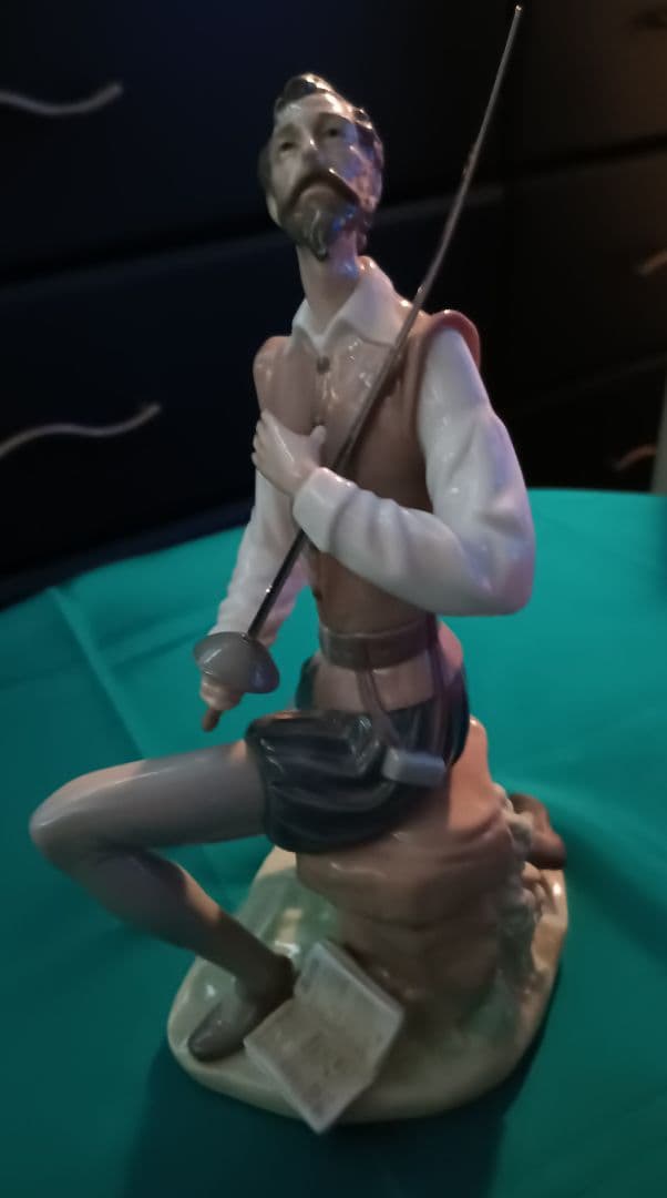 【リヤドロ】LLADRO　ドン・キホーテ　スペイン　磁器　ロゴ入りスタンドセット