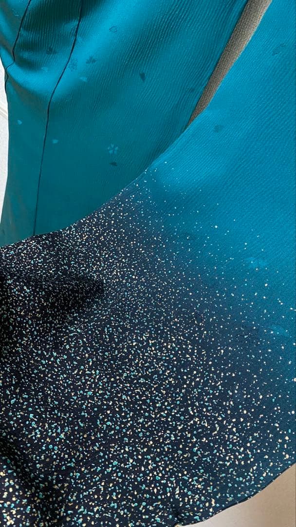 振袖 フルセット グリーン ターコイズ ぼかし