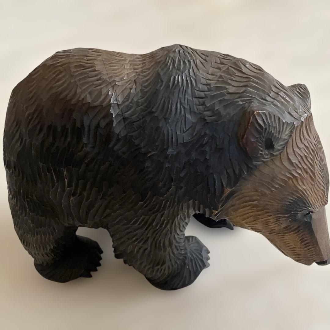 熊　木彫り　八雲　やくも　木歩作　彫刻 工芸品