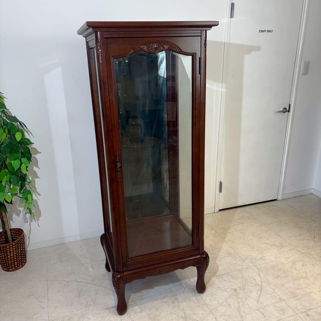 縦型 キュリオケース　ガラスケース ショーケース 飾り棚 ディスプレイ棚