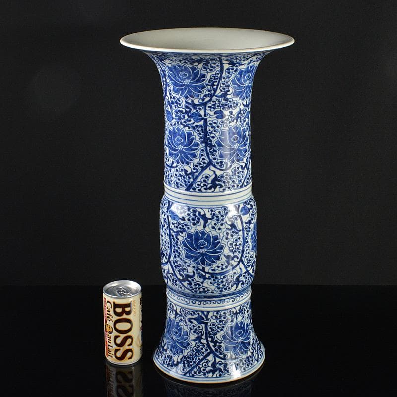 中国　青花纏枝花連卉文　尊式瓶　V　R6155B