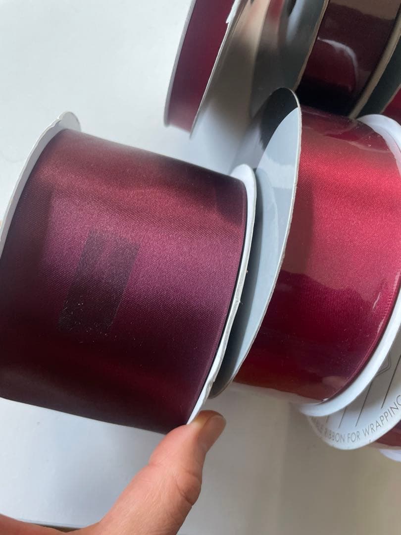 【3万円相当！】高級　サテンリボン　レッド　ボルドー　新品含む 7巻セット