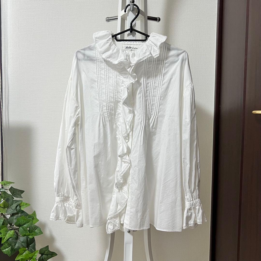 Bilitis dix-sept ans フリル襟ブラウス ホワイト