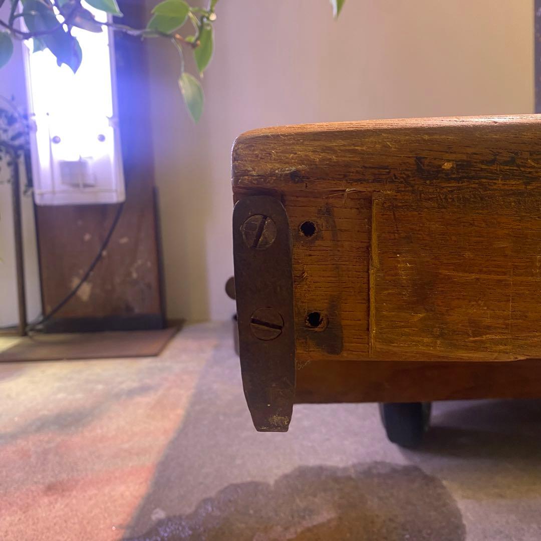 欅材ローテーブル キャスター付き 展示台 アンティーク