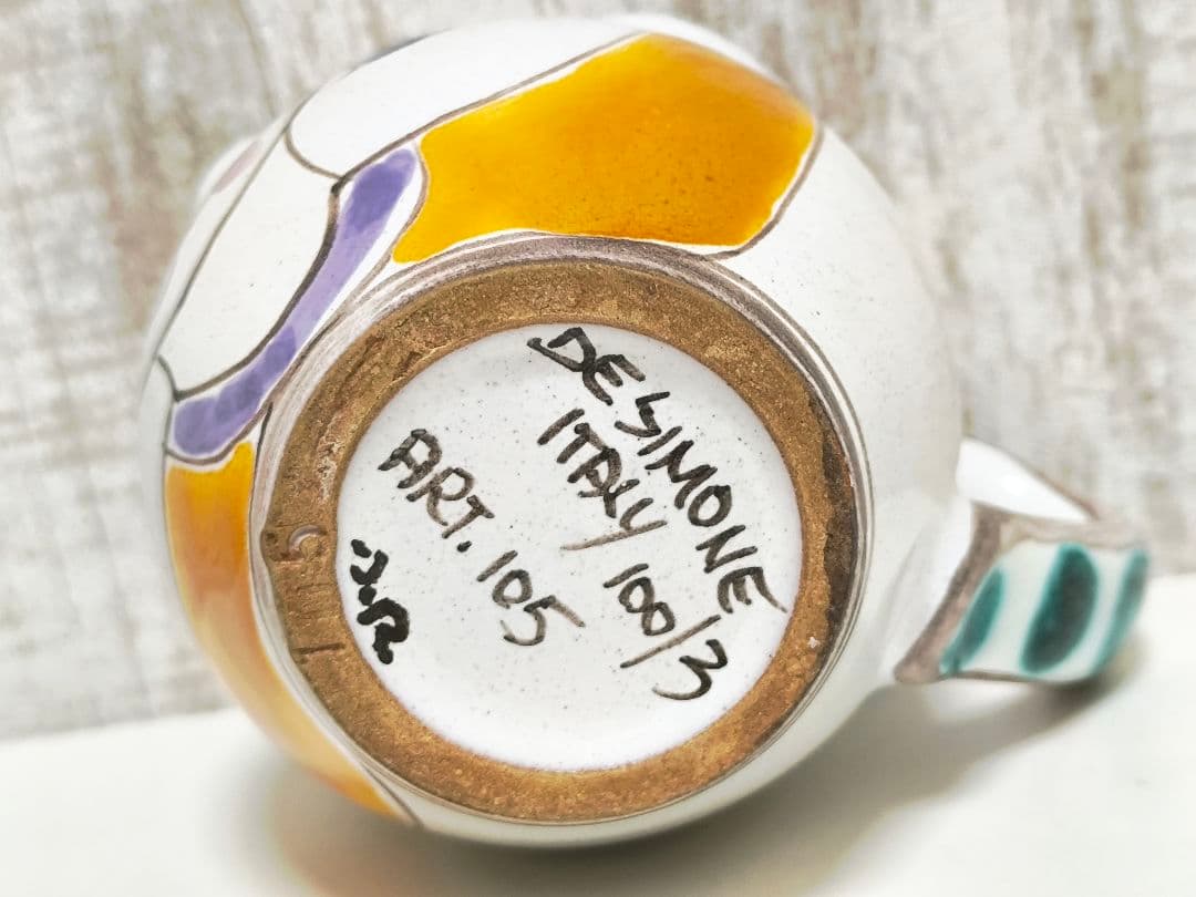 デシモーネ 陶器 花瓶 水差し 2つ イタリア シチリア ヴィンテージ アート