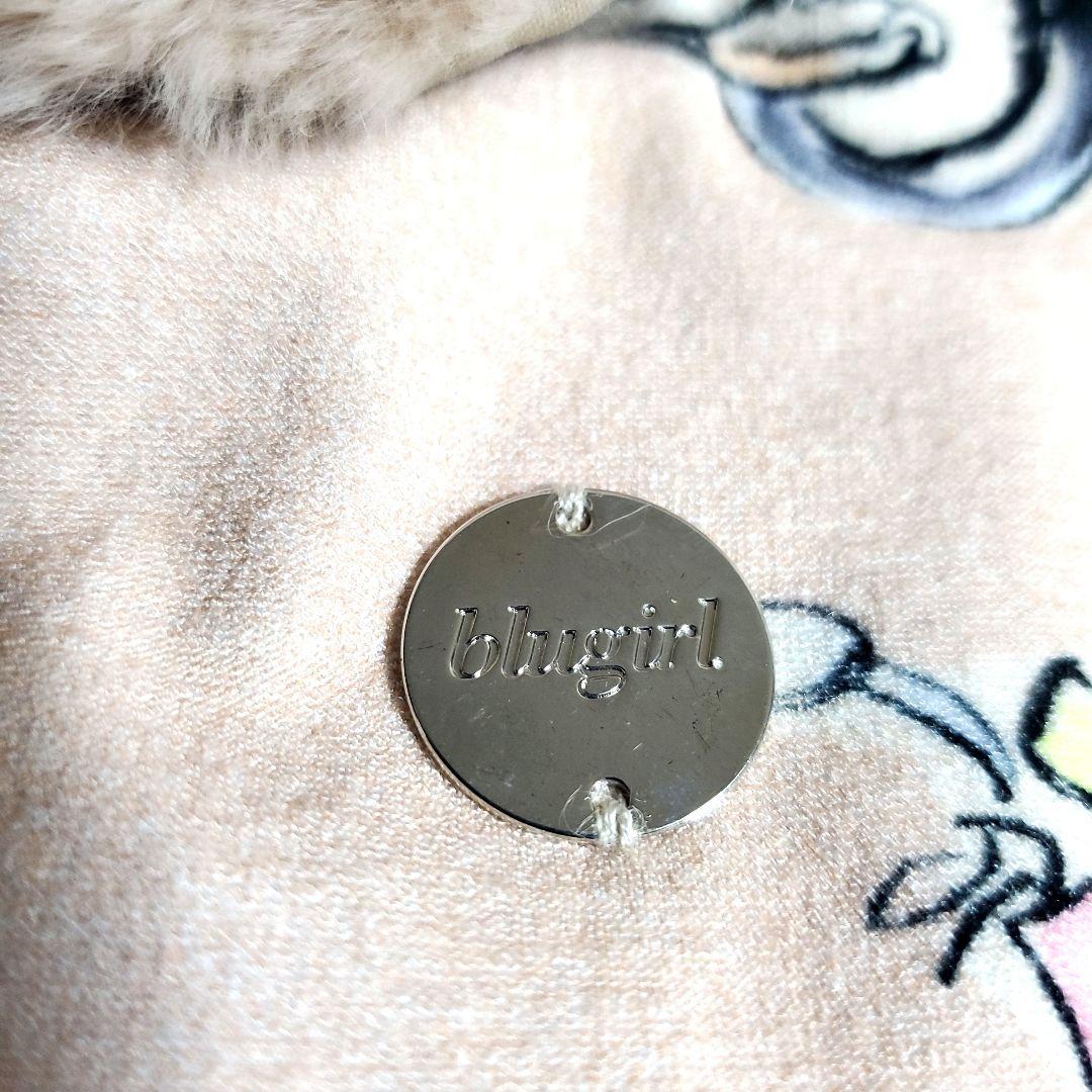 blugirl　バイク柄　総柄　長袖　カーディガン　ファー　ピンク　イタリア製