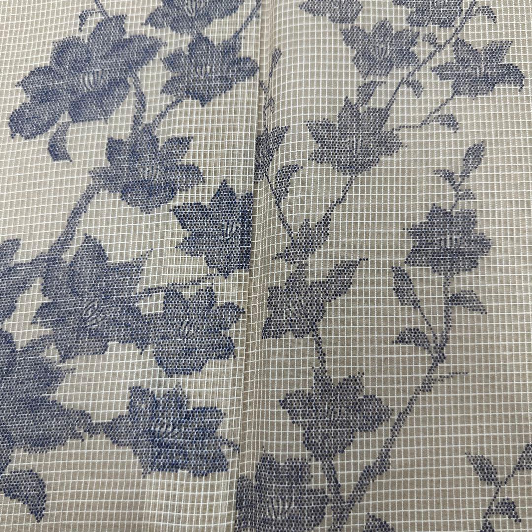 竺仙 絹紅梅 夏着物 薄物 クリーム地 浴衣