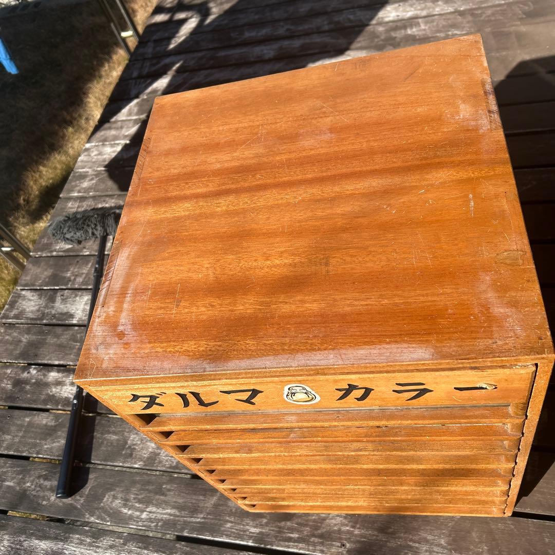 ダルマ印　糸　カラー　棚　アンティーク　レトロ　収納