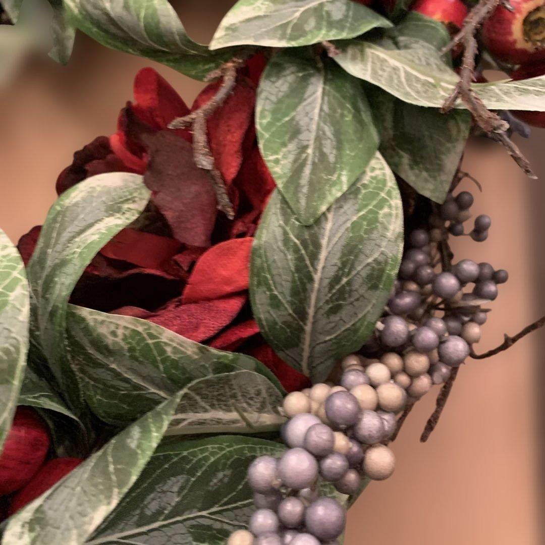 クリスマスリース 赤と緑のアレンジメント HM-336