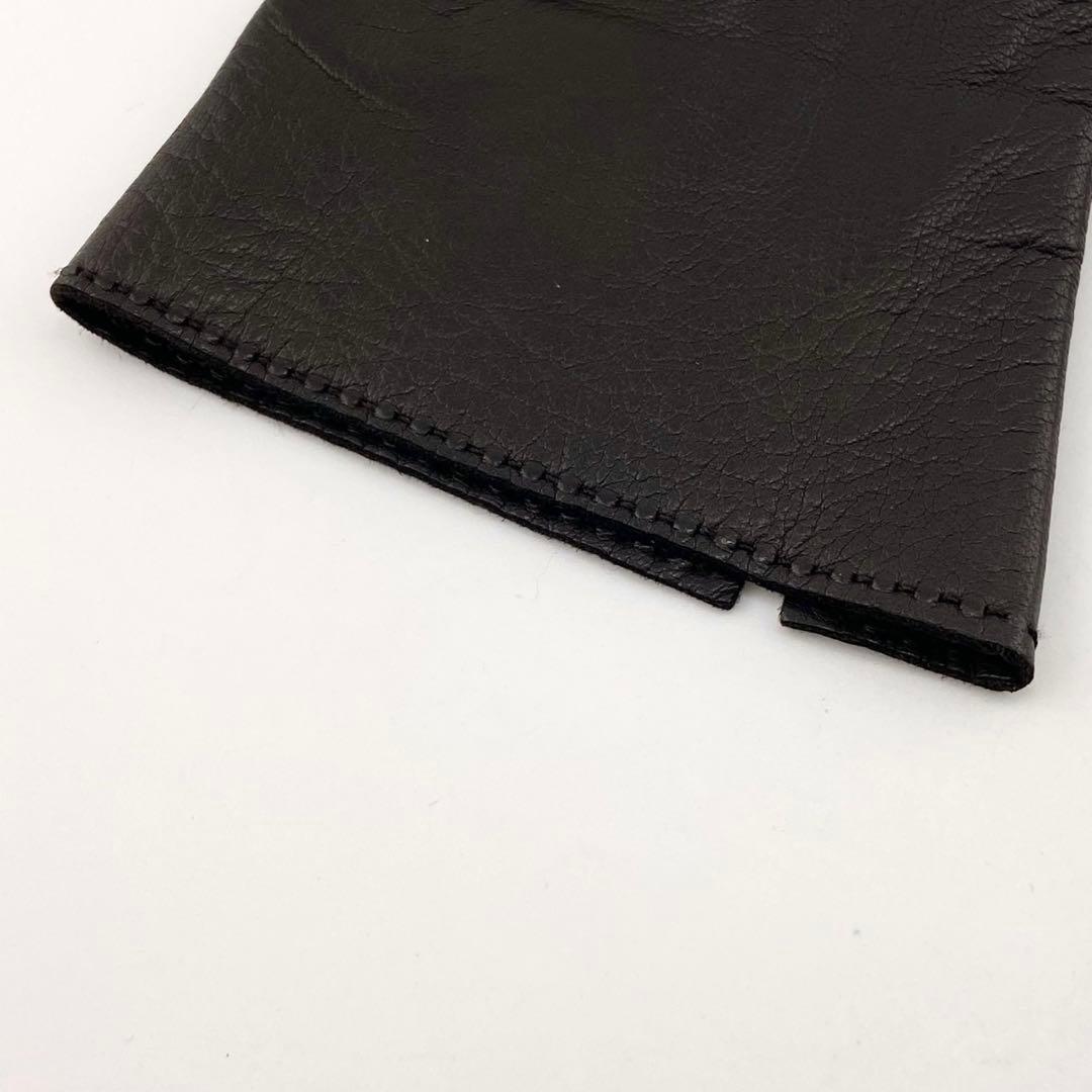 【美品】エルメス H金具 手袋 レザー ダークブラウン