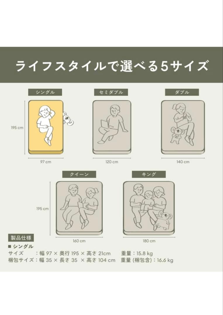 【1都3県引取限定】koala シングルマットレス オリジナルコア