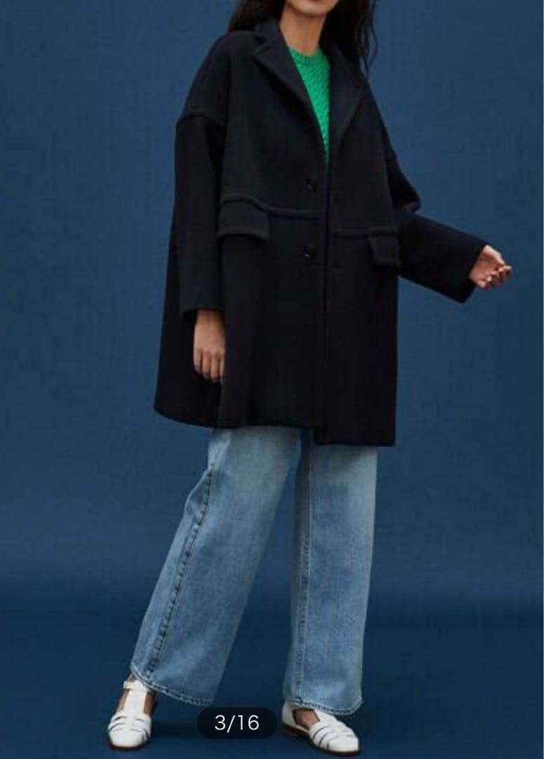 MACPHEE マカフィー　ショートパイルメルトン オーバーサイズドコート