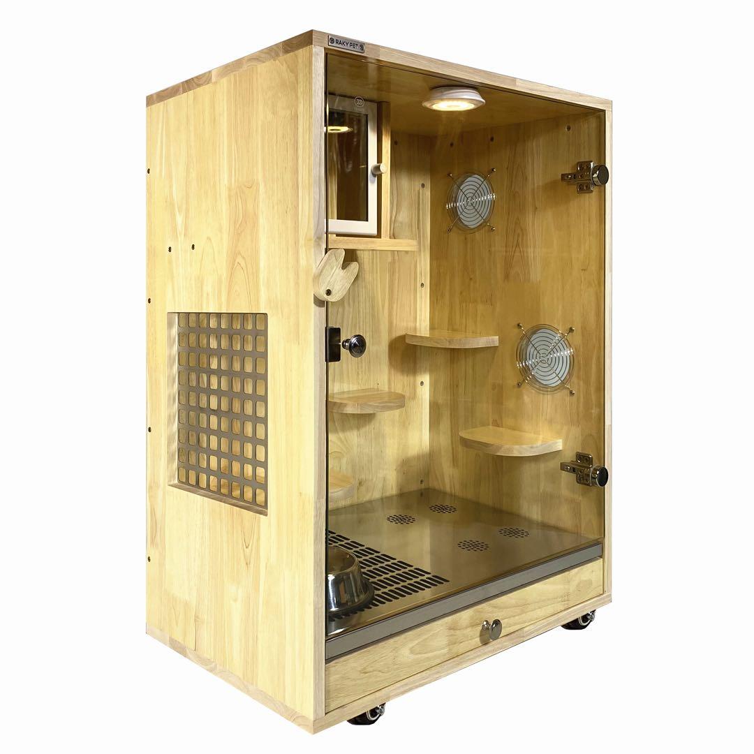 チンチラゲージ　小動物飼育ケージ 高級木製（オーク材） 80㎝[組み立て完成品]