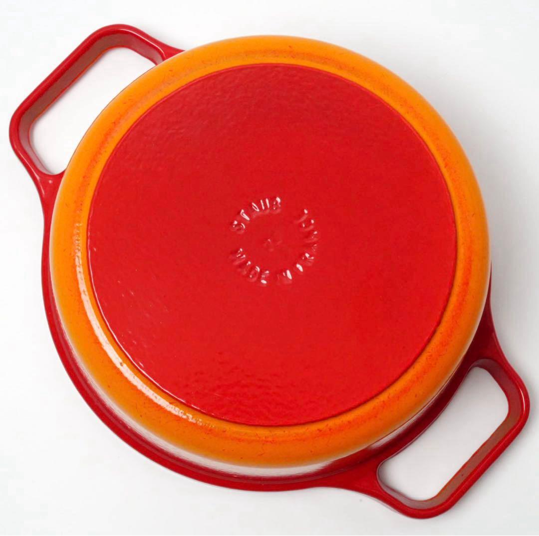 【希少】ストウブ ピコココット ラウンド 22cm オレンジ ビンテージ