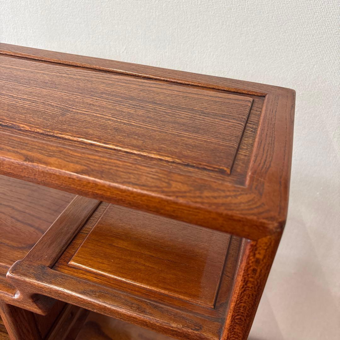 天然木　段違飾り棚　茶箪笥　ミニ