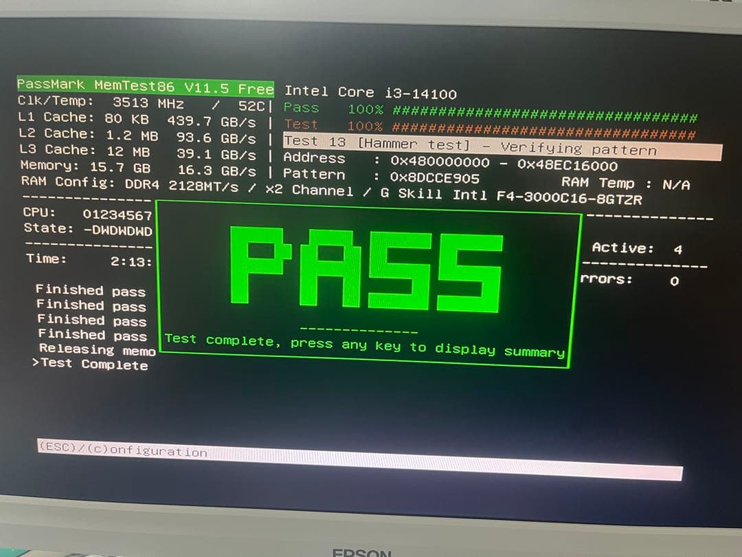 メモリー F4-3000C 16D-16GTZR CL16-18-18-38