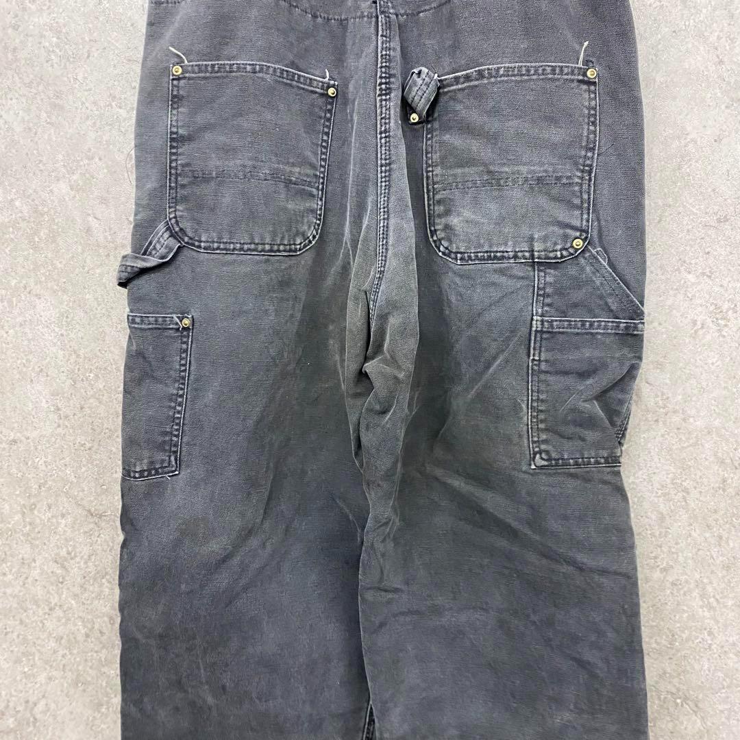 レア USA製90s古着○カーハート オーバーオール ブラック W38×L30
