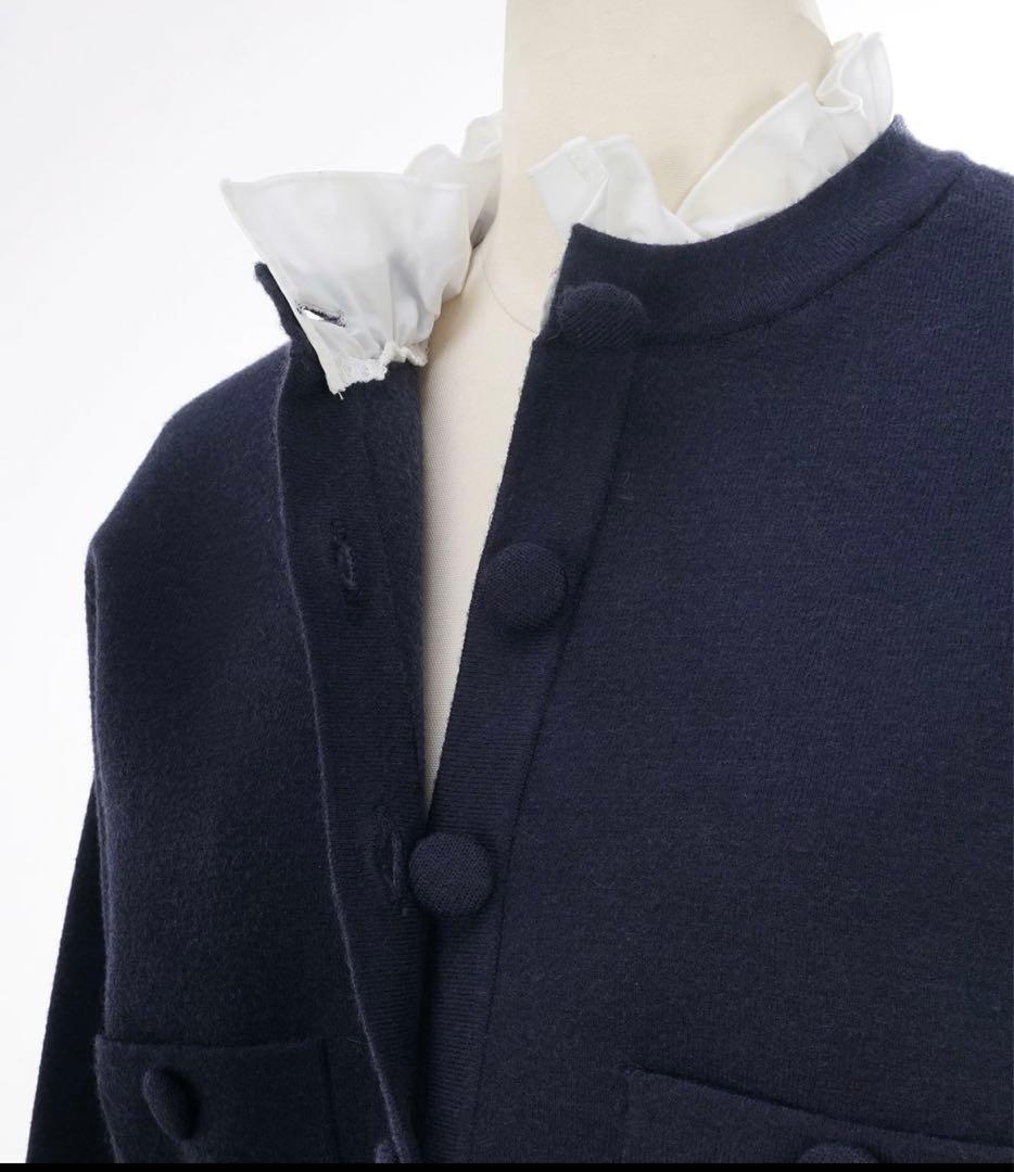 ジョイントスペース ミラノリブ フリル付きカーディガン Liala×PG