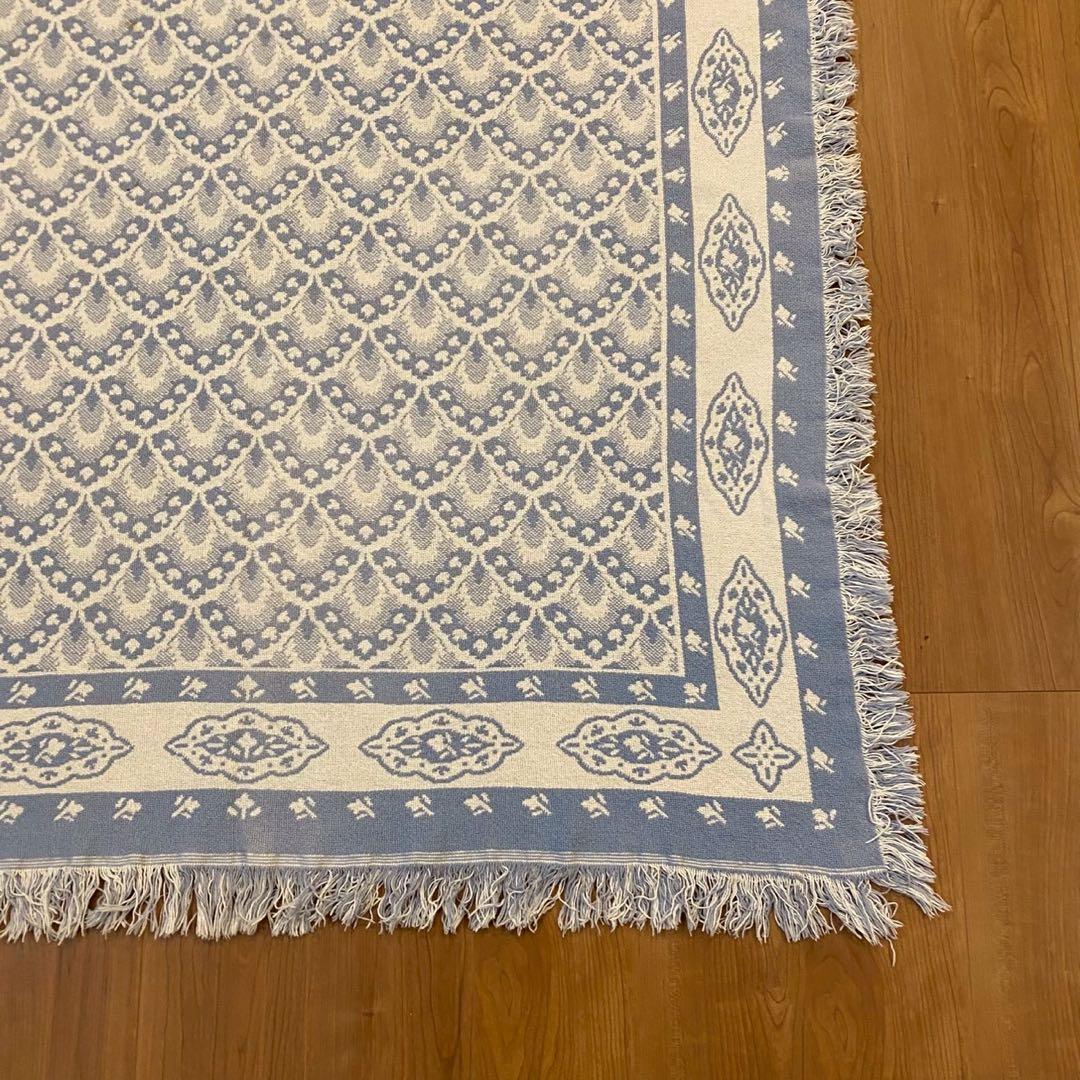 ヴィンテージ 北欧調 ゴブラン織り ラグ 大判 両面配色 140×120